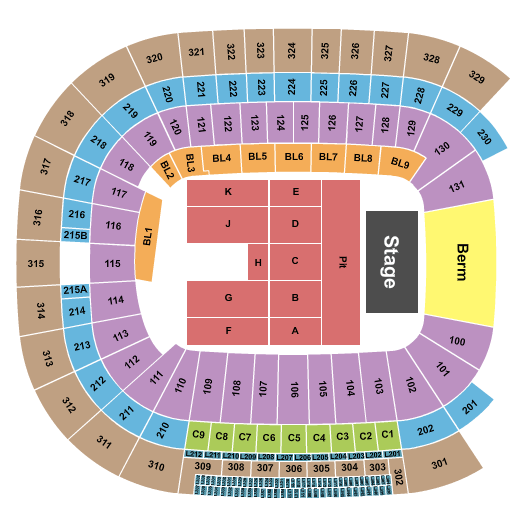 McLane Stadium Cross Canadian Ragweed Seating Chart